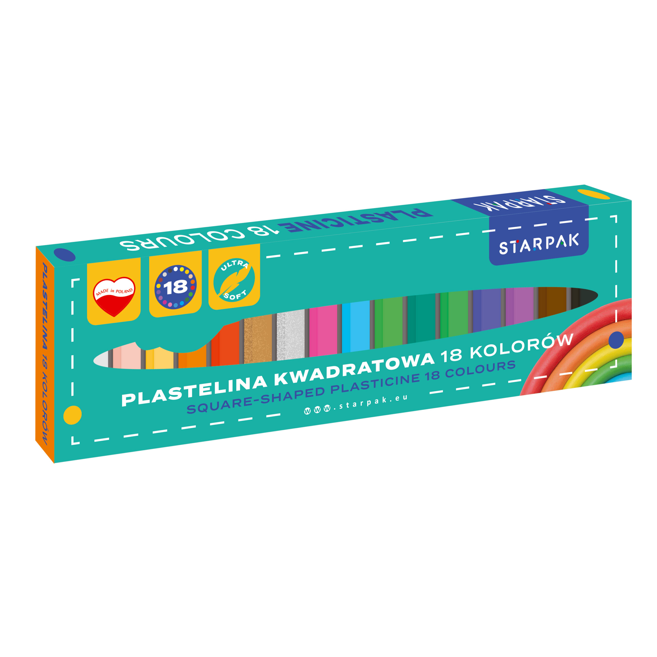 PLASTICINE 18 COL. SQUARE