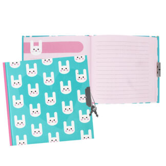 DIARY WITH LOCK 13,5X13,5CM BUNNIES