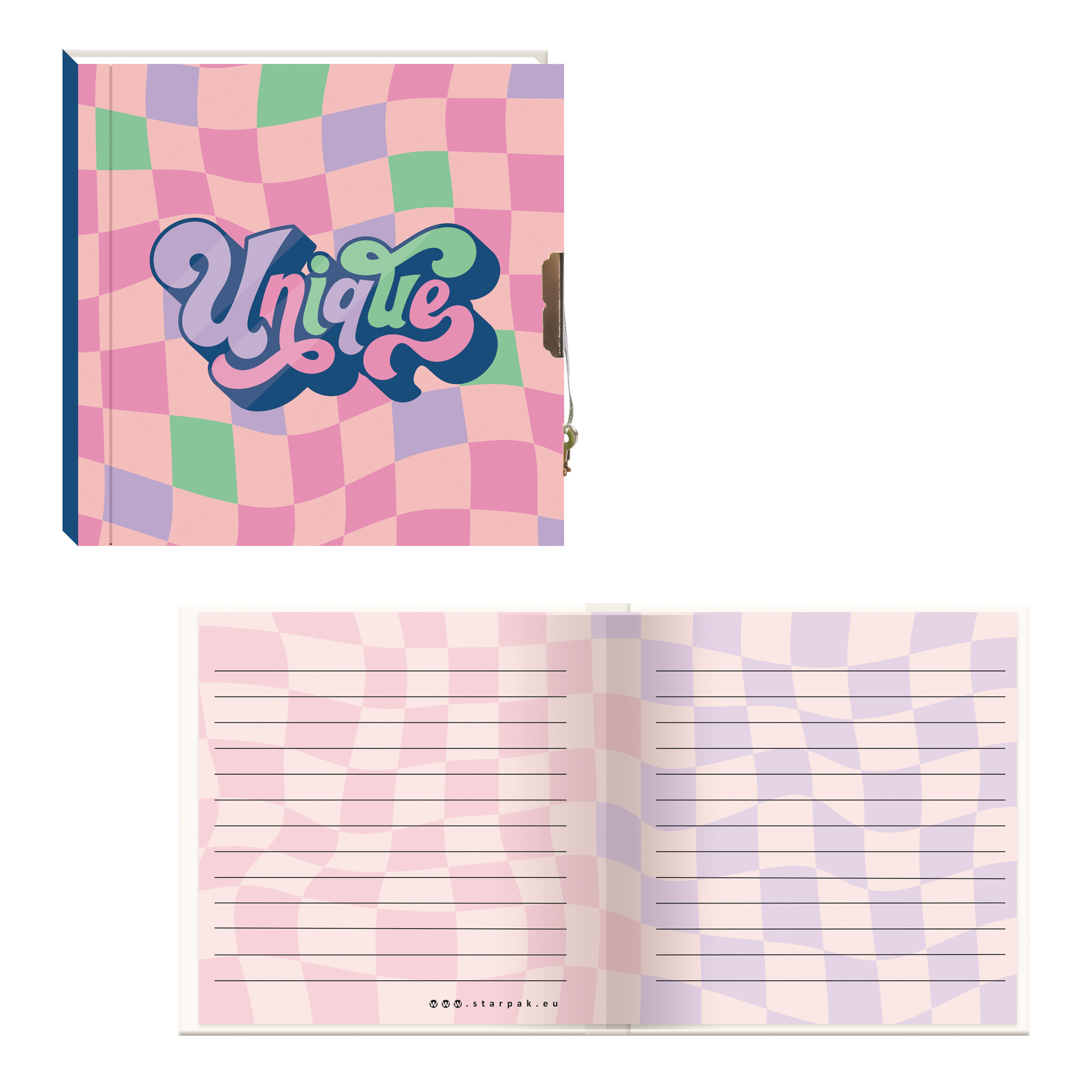 DIARY WITH LOCK 13,5X13,5CM UNIQUE