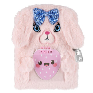 PLUSH DIARY WITH LOCK RABBIT A5