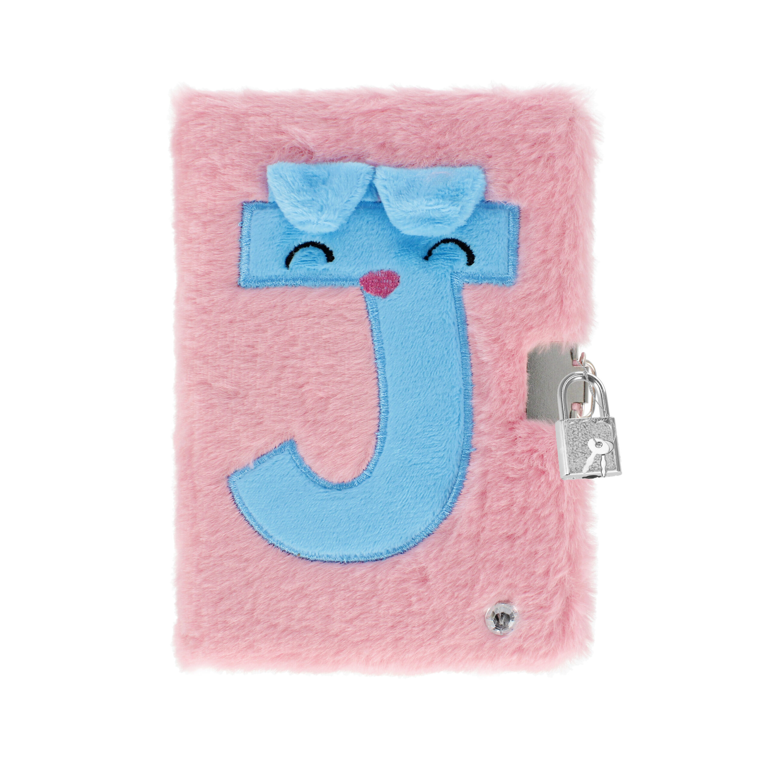 LIGHT UP DIARY WITH LOCK 11,2X16,3CM PINK "J"