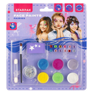 FACE PAINTS 6 COL. + GLITTER, DIAMONDS FAIRY