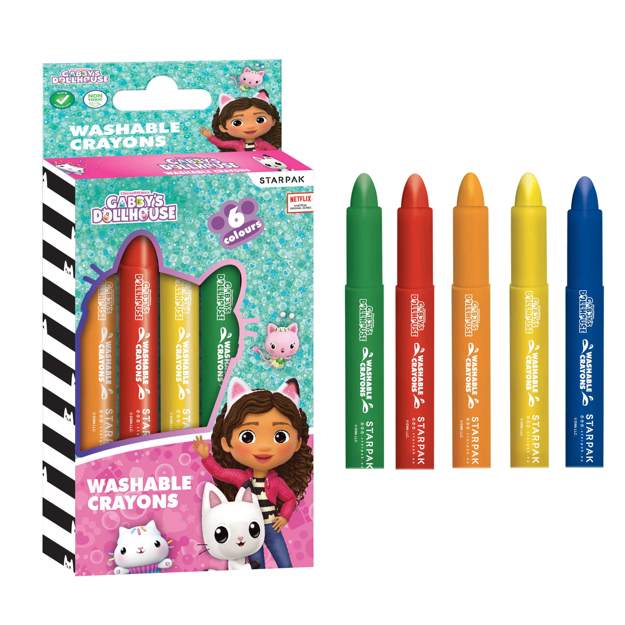 WASHABLE CRAYONS 6 COL.