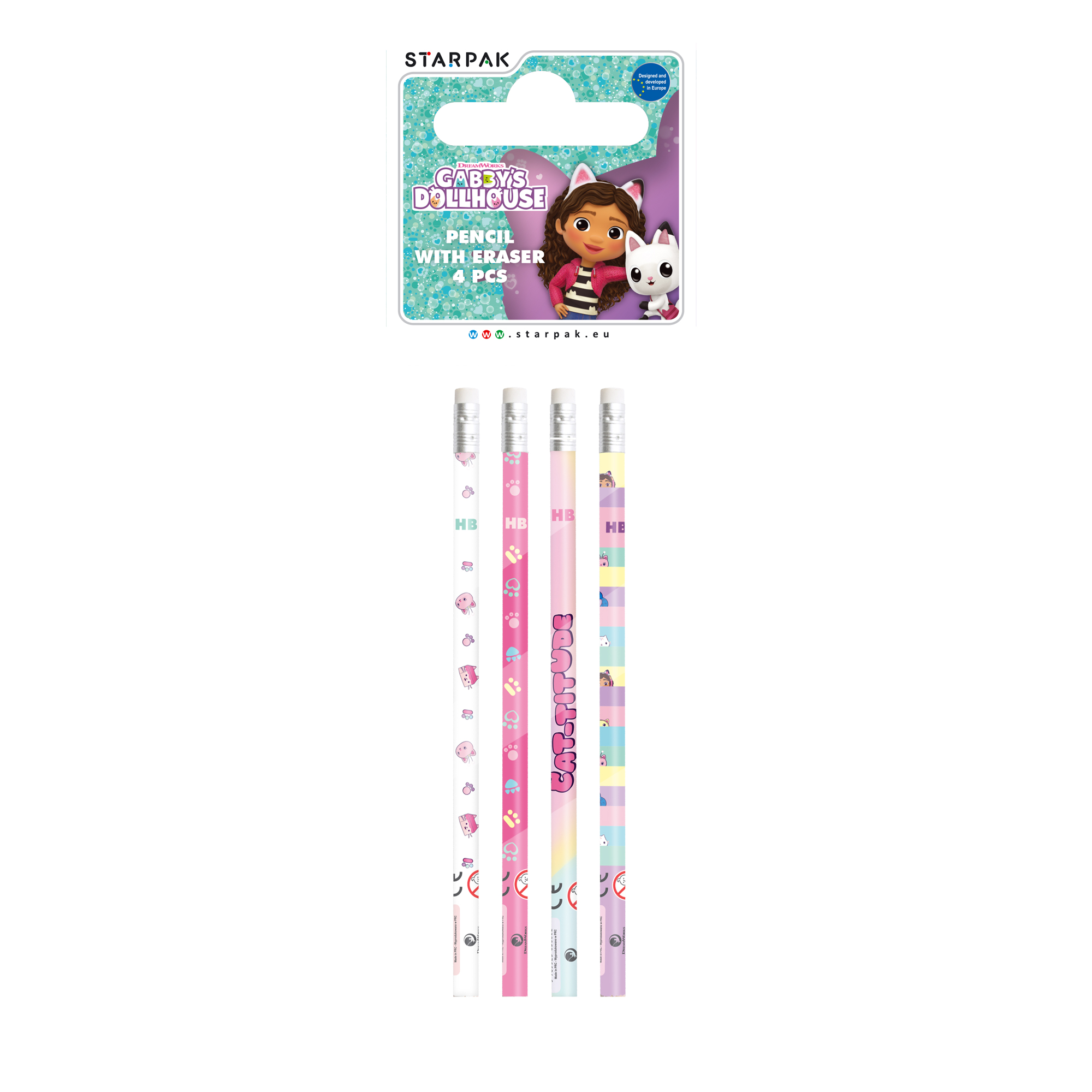 PENCIL WITH ERASER 4 PCS