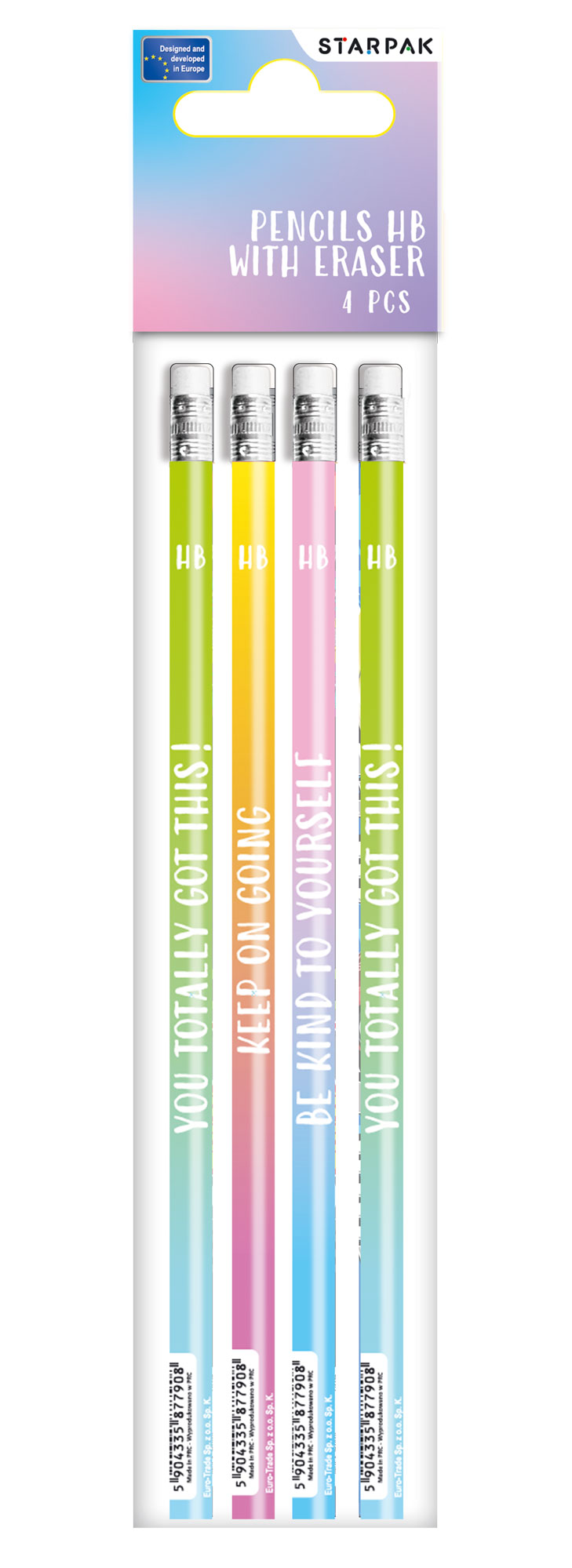 PENCIL WITH ERASER 4 PCS