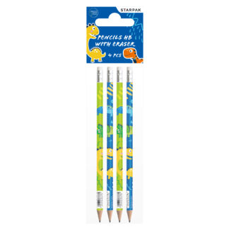 PENCIL WITH ERASER 4 PCS