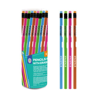 TRIANGULAR PENCIL HB WITH ERASER 48 PCS