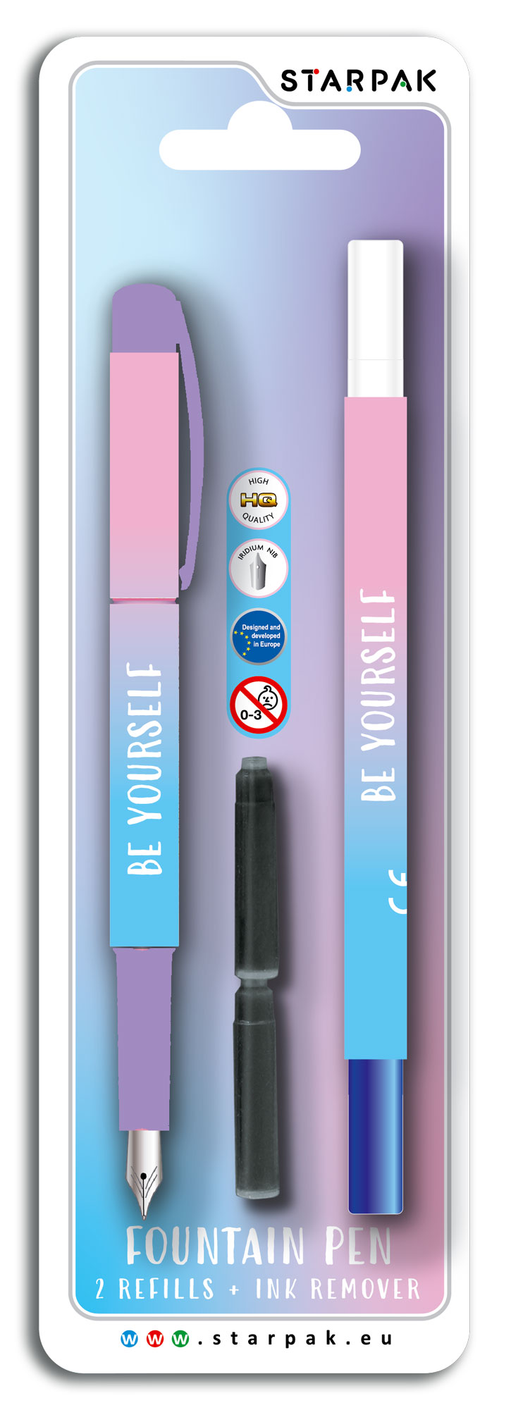 FOUNTAIN PEN 2 REFILLS+INK REMOVER