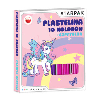 PLASTICINE 10 COL. SQUARE WITH SPATULA