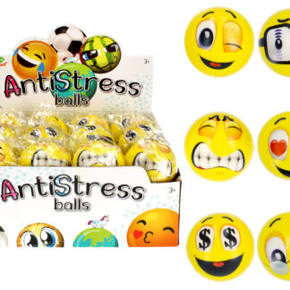 MC SPORT ANTI-STRESS BALL FACE DISP 7CM