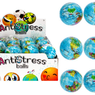 MC SPORT ANTI-STRESS BALL GLOBE DISP 7CM