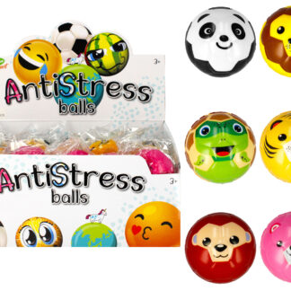 MC SPORT ANTI-STRESS BALL ANIMALS DISP 6CM