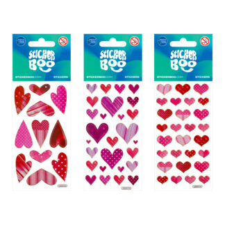 STICKERS WITH SILVER TRIM 6,6X18CM HEARTS II