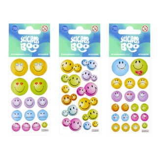 STICKERS WITH SILVER TRIM 6,6X18CM EMOTICONS II