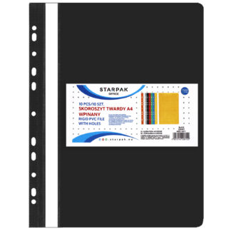PVC FILE A4 RIGID WITH HOLES BLACK