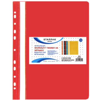PVC FILE A4 RIGID WITH HOLES RED
