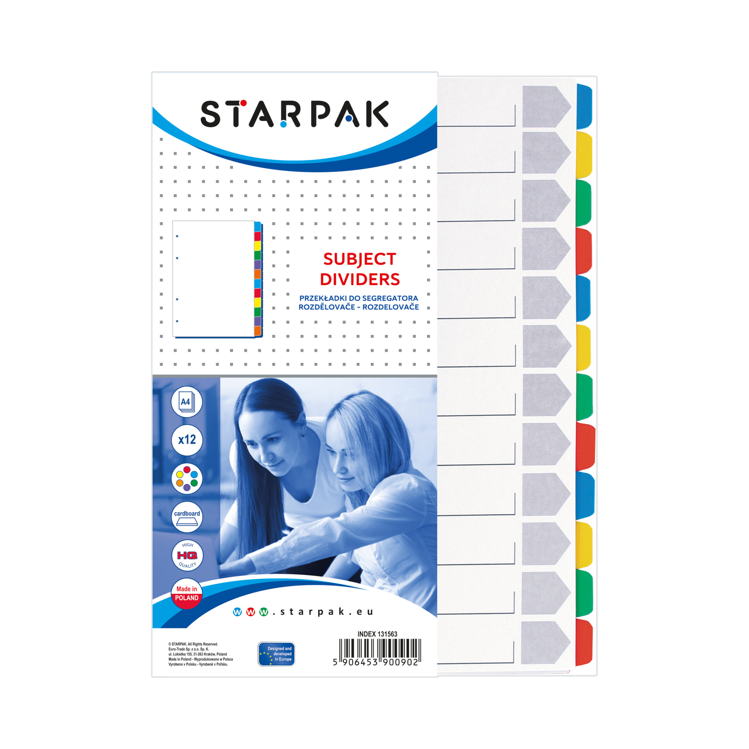 DIVIDERS WITH INDICES A4 12 COL.
