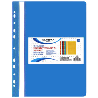 PVC FILE A4 RIGID WITH HOLES BLUE