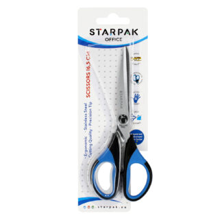 METAL SCISSORS WITH RUBBER HANDLE 165MM