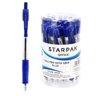 RETRACTABLE BALL PEN WITH GRIP BLUE