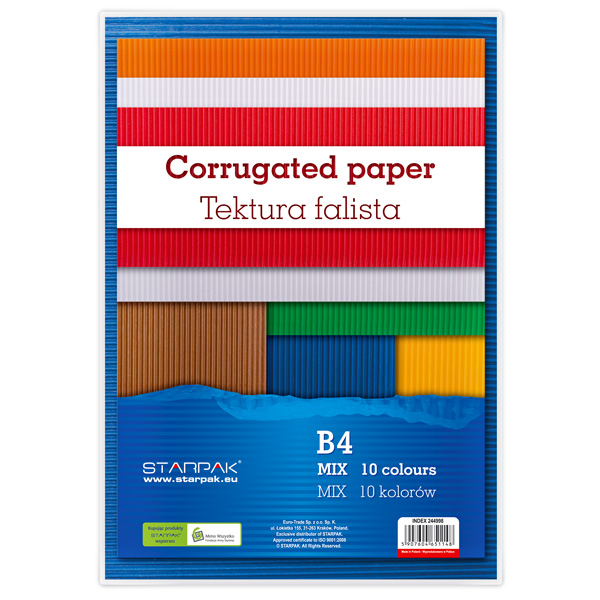 CORRUGATED PAPER B4, 10 COL.; 10 PCS MIX