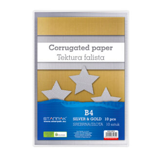 CORRUGATED PAPER B4, GOLD, SILVER, 10 PCS