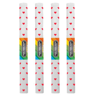 CREPE TISSUE PAPER 50X200CM MIX HEARTS