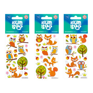 STICKERS WITH SILVER TRIM 6,6X18CM OWLS