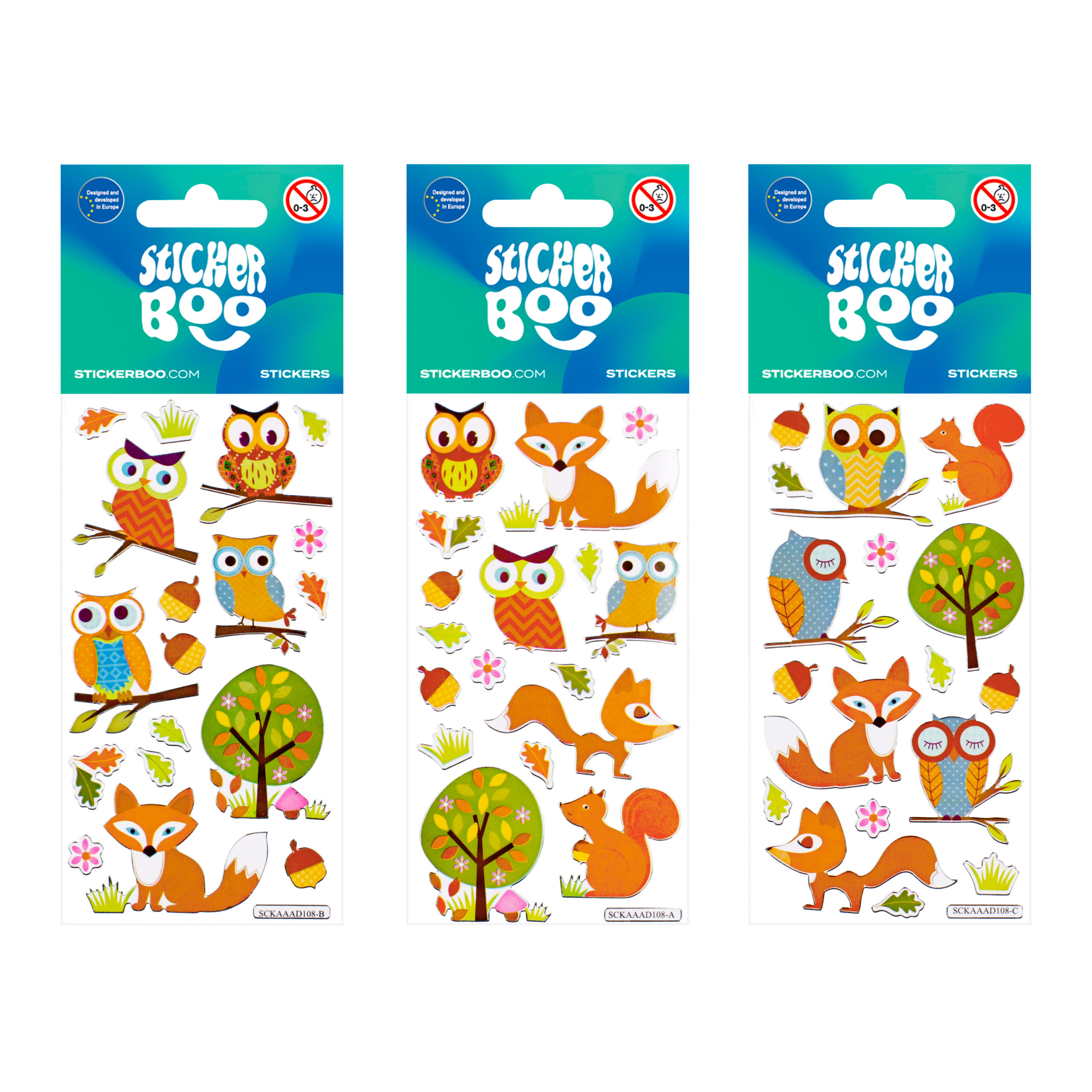 STICKERS WITH SILVER TRIM 6,6X18CM OWLS