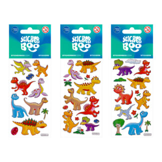 STICKERS WITH SILVER TRIM 6,6X18CM DINOSAURS 2