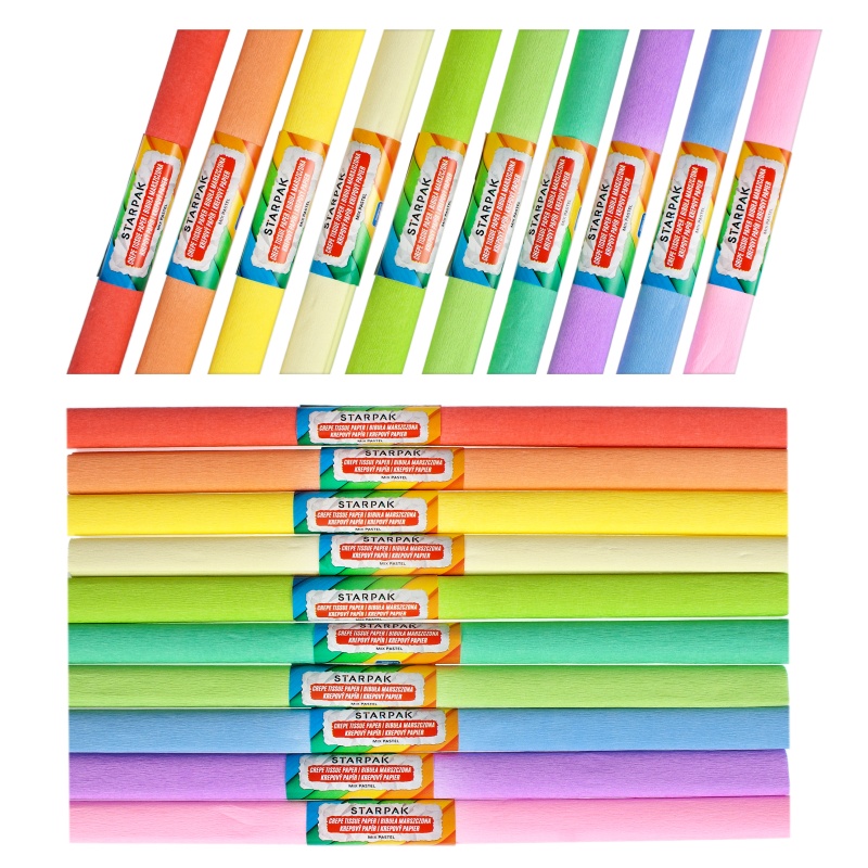 CREPE TISSUE PAPER 50X200CM MIX PASTEL