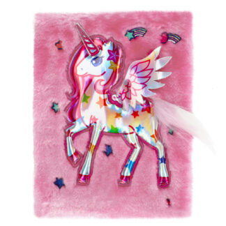 PLUSH NOTEBOOK UNICORN A5