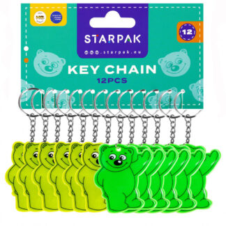 REFLECTOR KEY CHAIN 12 PCS, BEAR