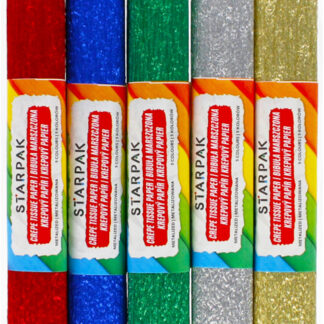 CREPE TISSUE PAPER 50X100CM METALIZED 5 COL., 5 PCS