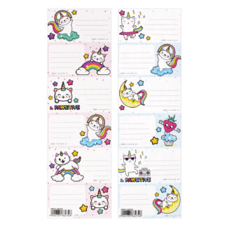 EXERCISE BOOK STICKERS CATCORN, PANDACORN
