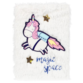 PLUSH NOTEBOOK A5 UNICORN SPACE