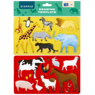 PLASTIC DRAWING TEMPLATE ANIMALS