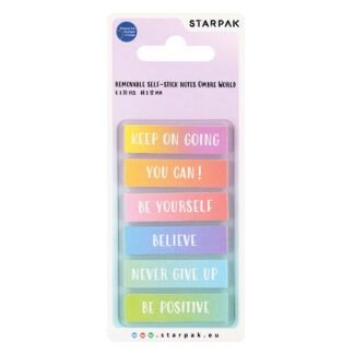 REMOVABLE SELF-STICK NOTES 44X12MM, 6X20SH,