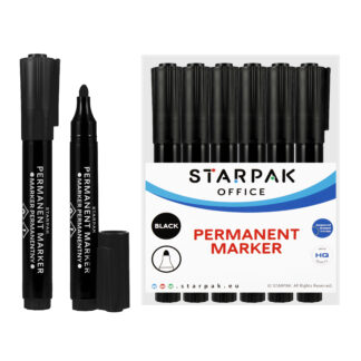 PERMANENT MARKER STK BLACK, ROUND TIP,  12 PCS