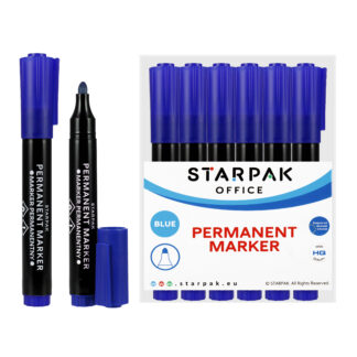 PERMANENT MARKER STK BLUE, ROUND TIP, 12 PCS
