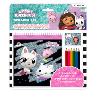 SCRAPER SET: CALLIGRAPHY PAINTING AND SCRAPING BOOK , COLOUR PENCILS, STICKERS