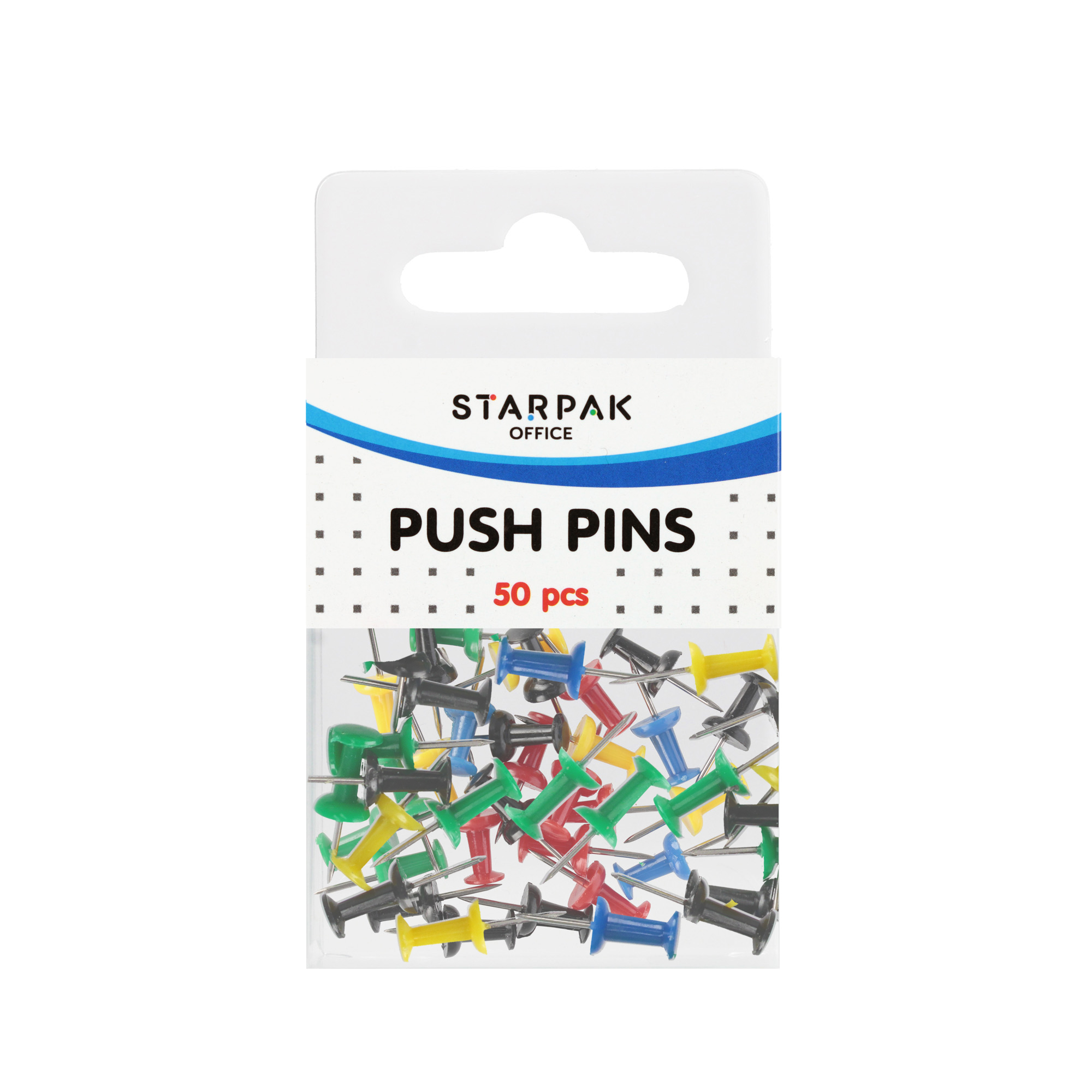COLOUR PUSH PINS, 50 PCS