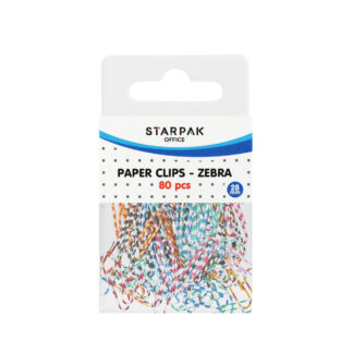 PAPER CLIP 28MM ZEBRA, 80 PCS
