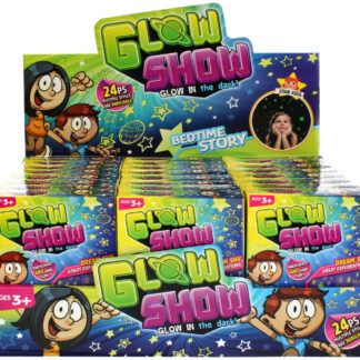 DECORATION FLUORESCENT STARS 24PCS DISP 9X12X2