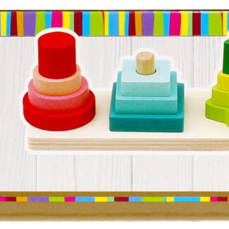 BABY TOYS - RING TOSS GAME WOODEN COLOUR BOX 28X8X8