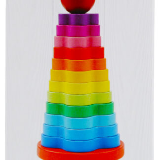 BABY TOYS - PYRAMID WOODEN BOX 11X21X11