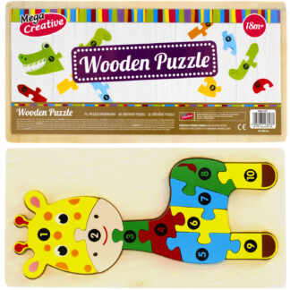 BABY TOYS - WOODEN PUZZLE GIRAFFE 10PCS PCV 14X30