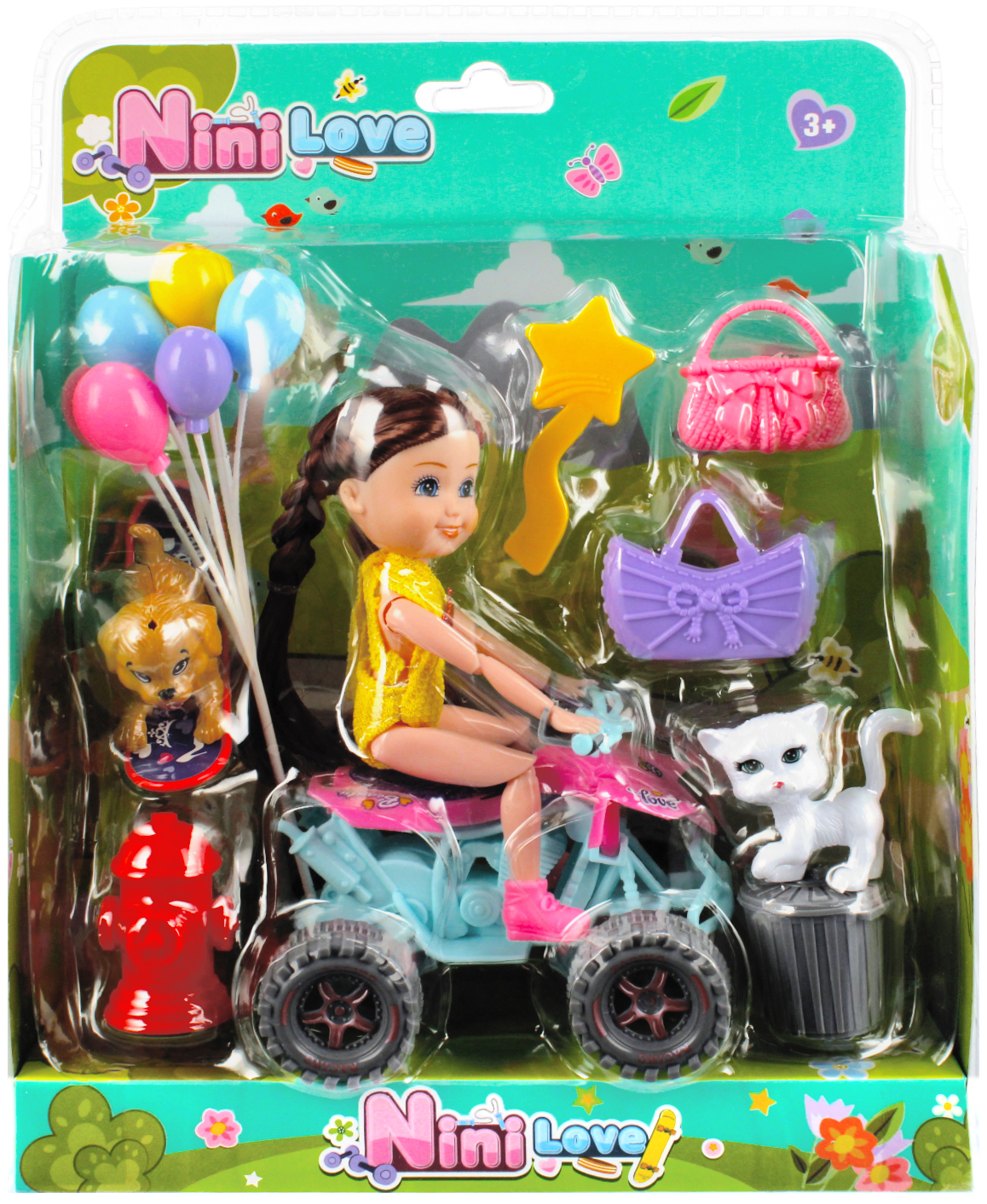 DOLL 15CM+QUAD+ACCESS. MC WB 24X29X9