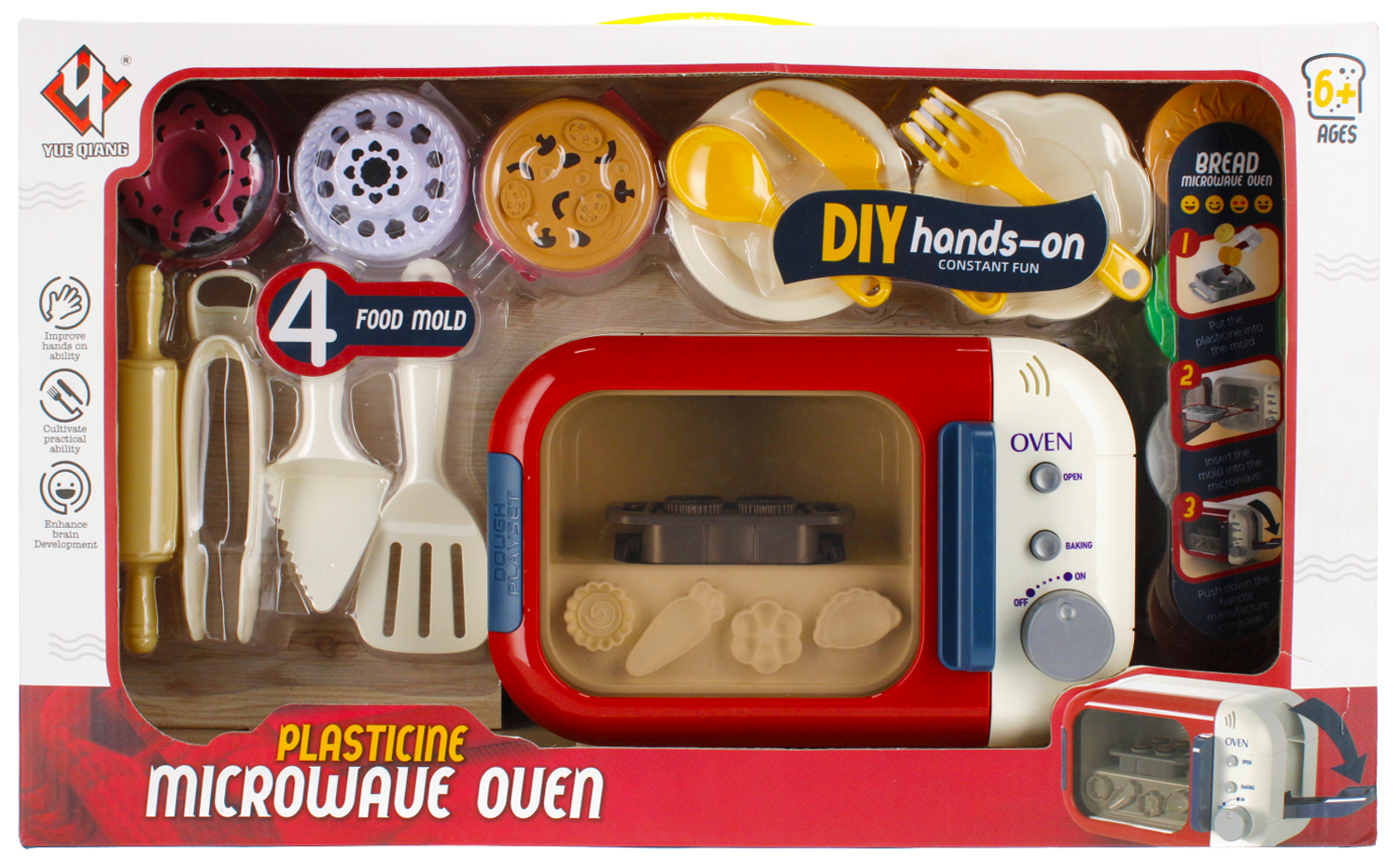 COLOUR DOUGH REAL SET + ACCESS. B/O MICROWAVE OVEN 46X28X11