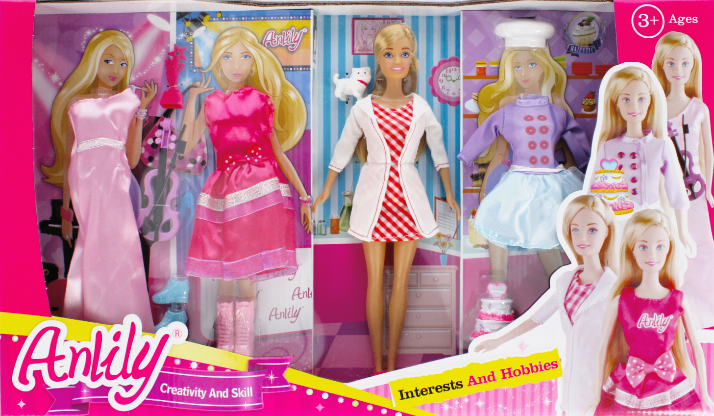 DOLL 29CM +ACCESS.CLOTHES 56X32X7